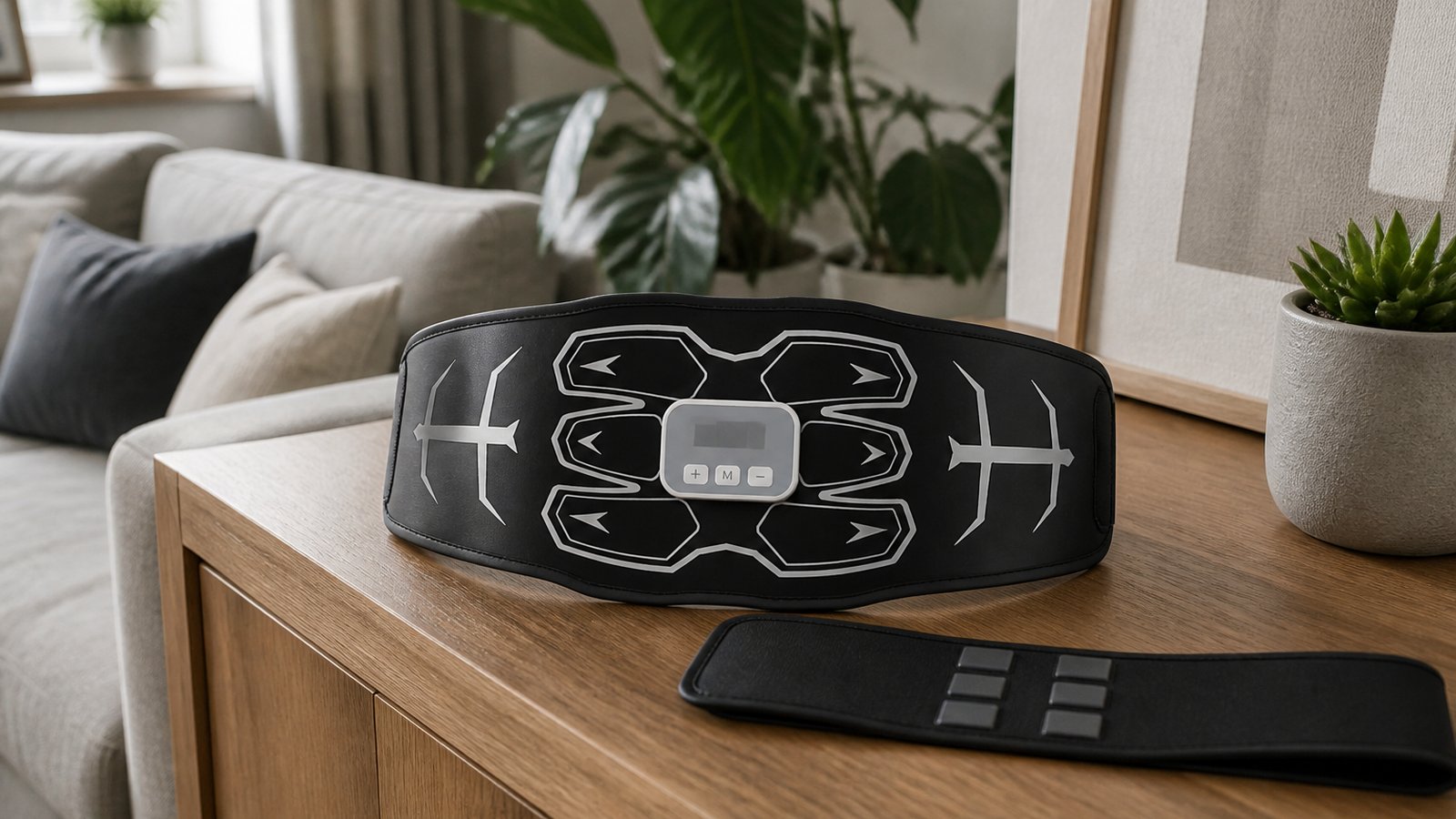 Washable silicone-pad EMS belt as a practical home alternative