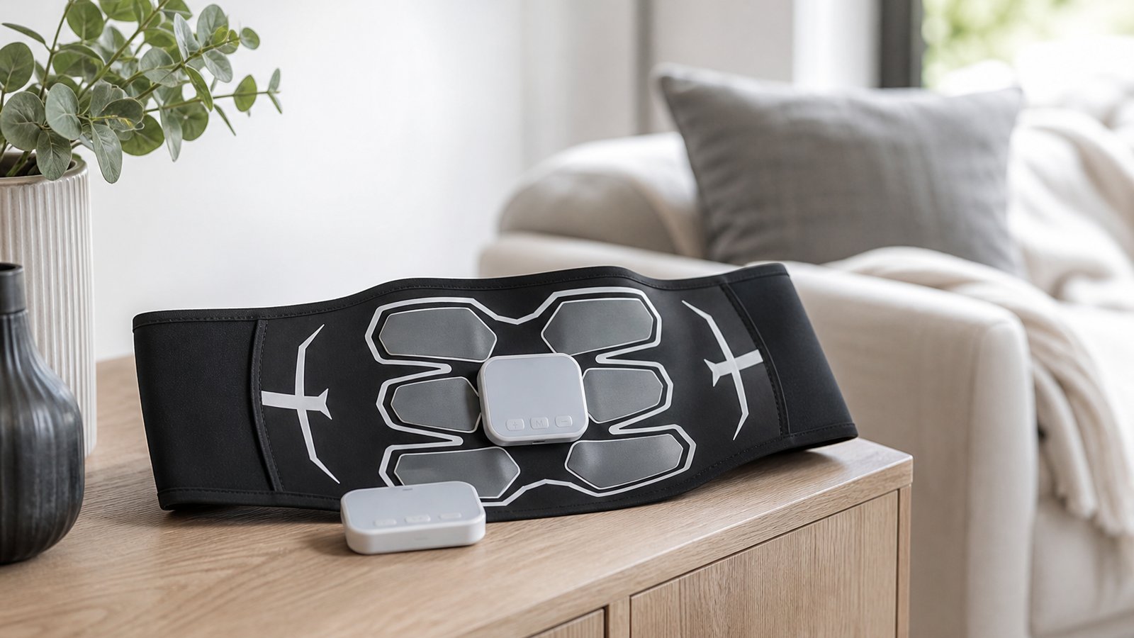 Washable silicone-pad EMS belt as a practical home alternative