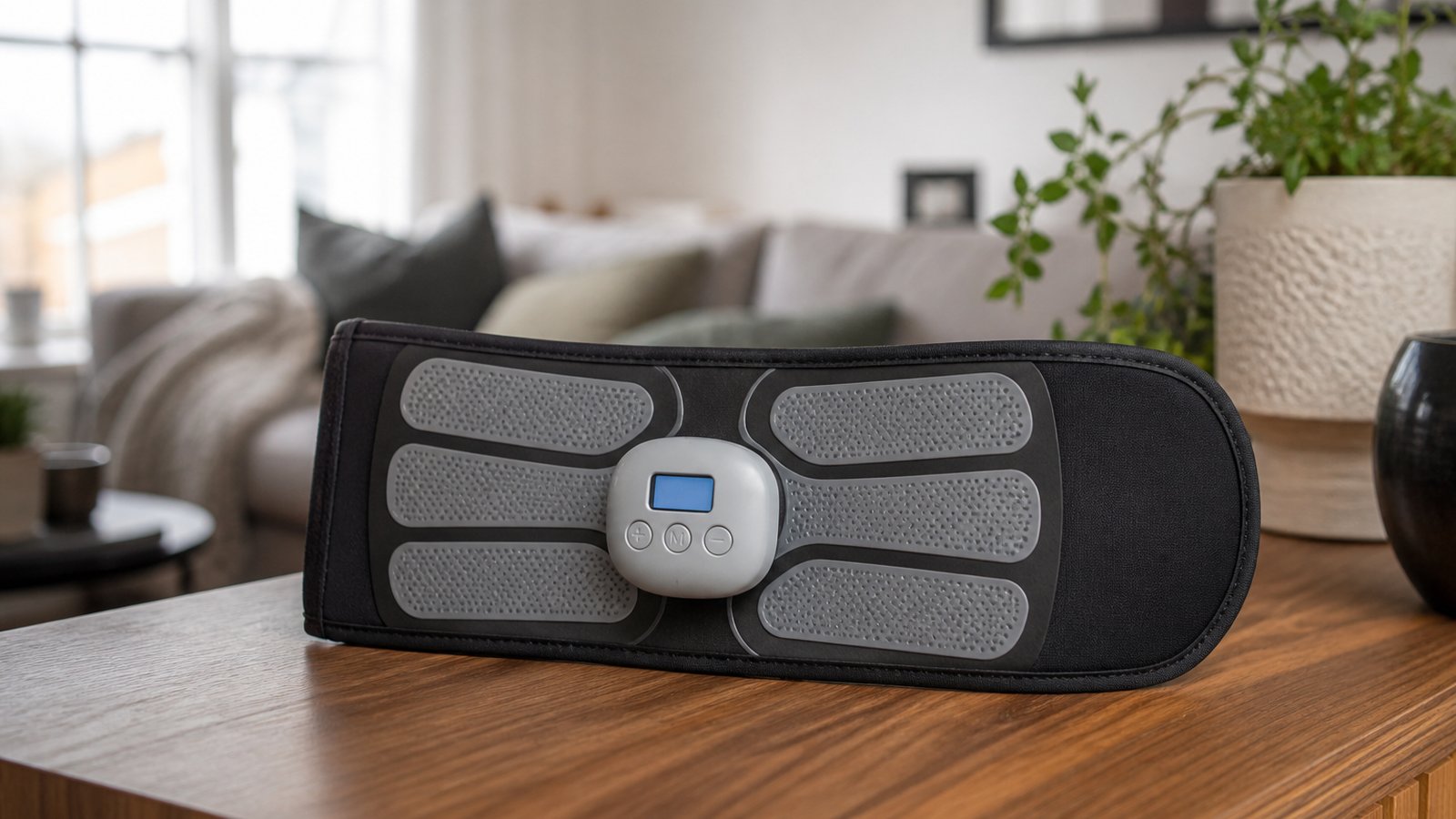 Washable silicone-pad EMS belt as a practical home alternative