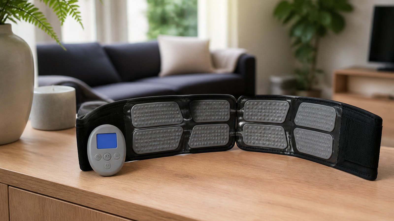 Washable silicone-pad EMS belt as a practical home alternative