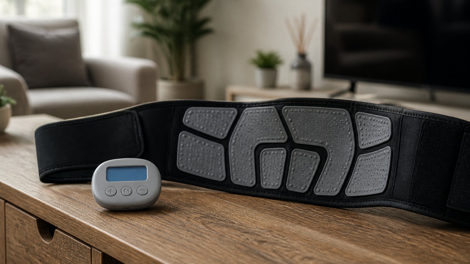 Washable silicone-pad EMS belt as a practical home alternative