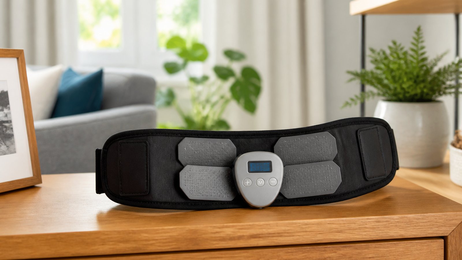 Washable silicone-pad EMS belt as a practical home alternative